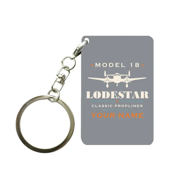 Model 18 Lodestar - Heritage + Name - Key Chain - Gray