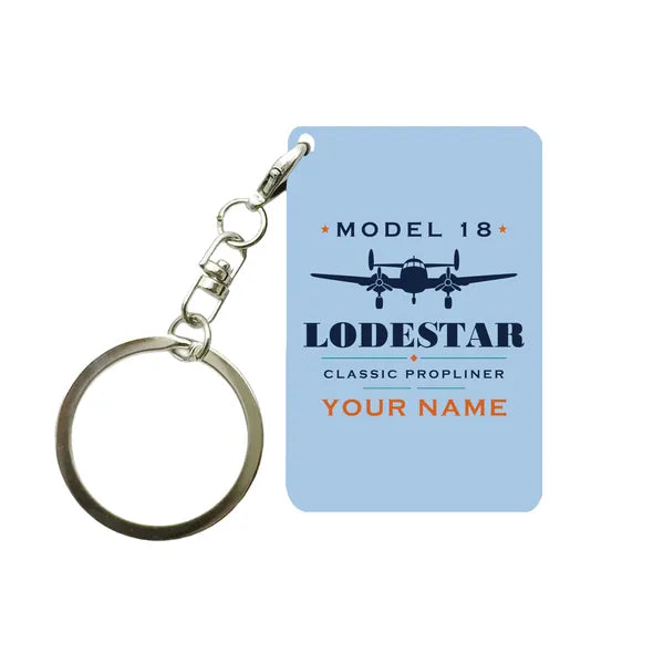 Model 18 Lodestar - Heritage + Name - Key Chain - Light Blue