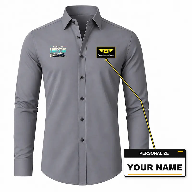 Model 18 Lodestar - Long Sleeve Shirt - Original - Gray + NAME