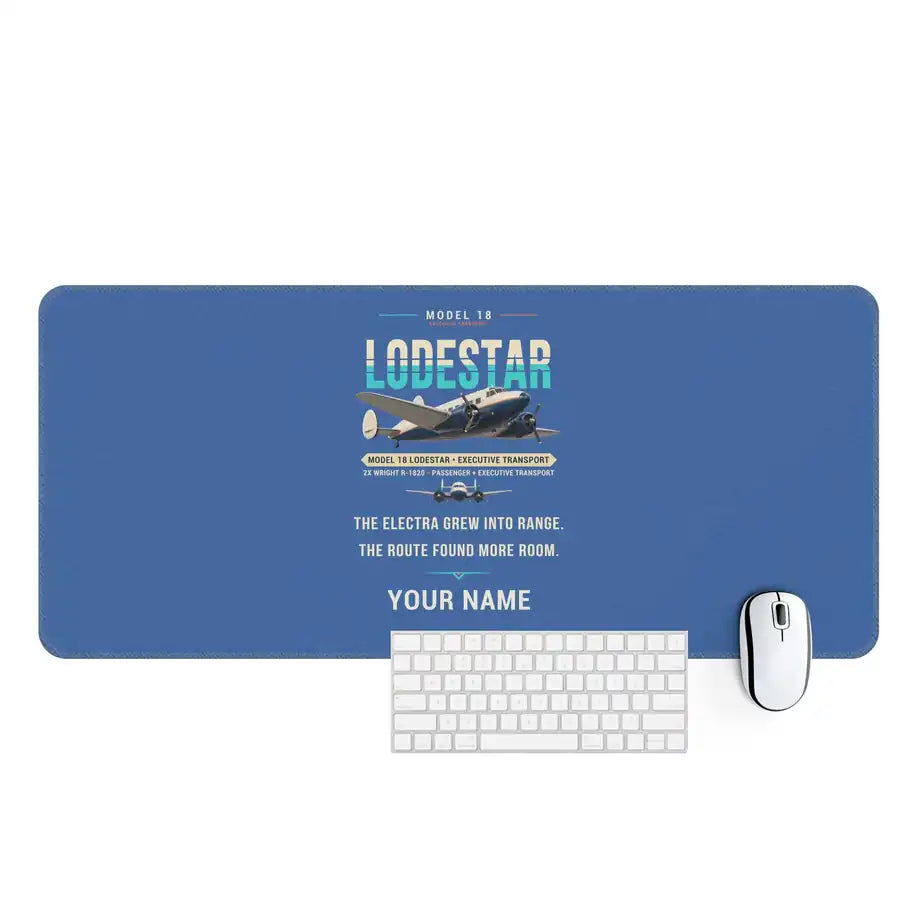 Model 18 Lodestar - Original + Name - Desk Mat - Blue
