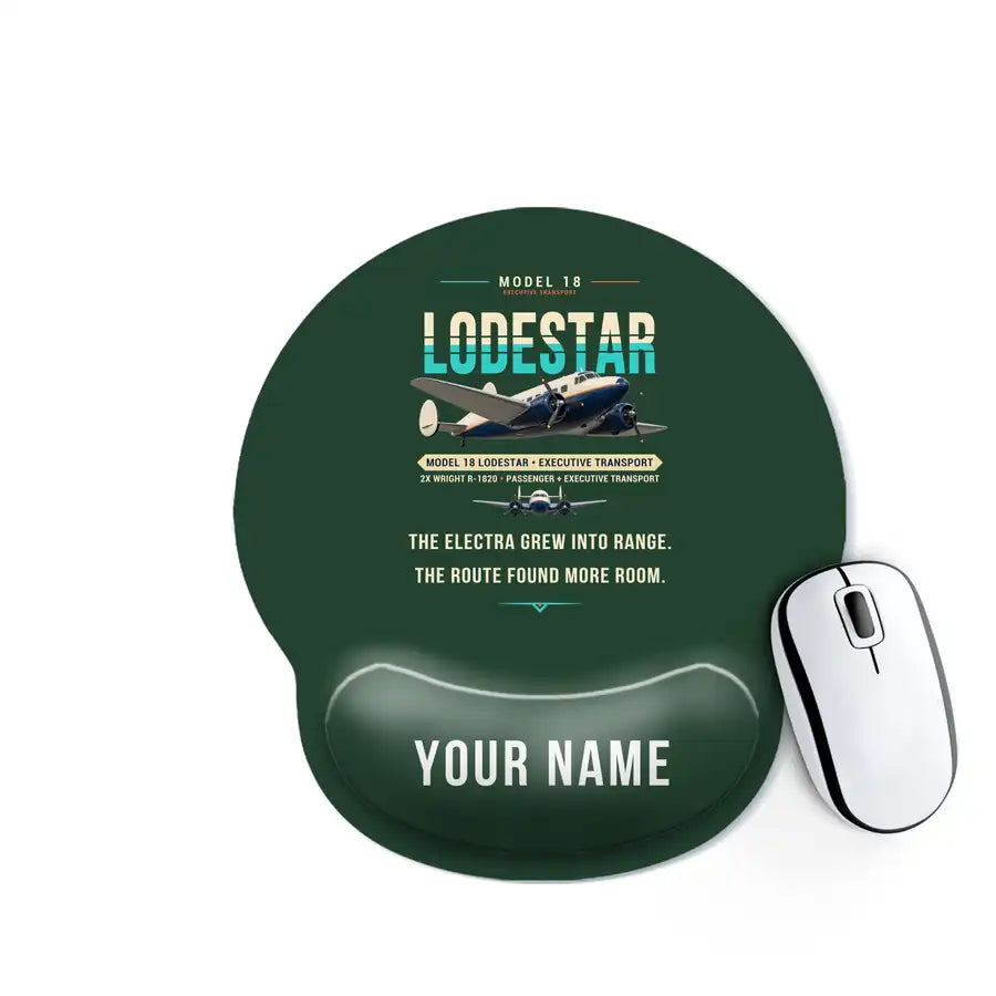 Model 18 Lodestar - Original + Name - Ergonomic Mouse Pad - Dark Green