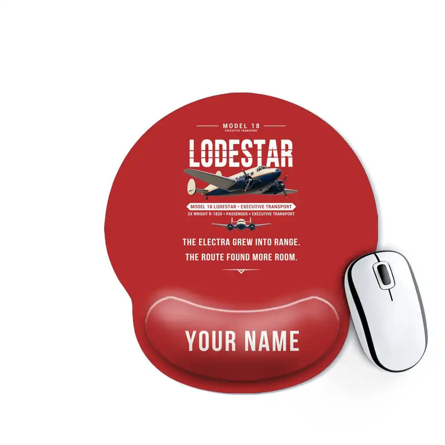 Model 18 Lodestar - Original + Name - Ergonomic Mouse Pad - Red