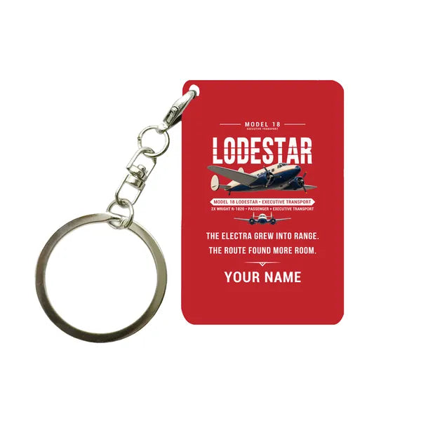 Model 18 Lodestar - Original + Name - Key Chain - Red