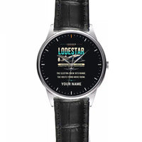 Thumbnail for Model 18 Lodestar - Original + Name - Leather Strap - Striped Black Leather Strap