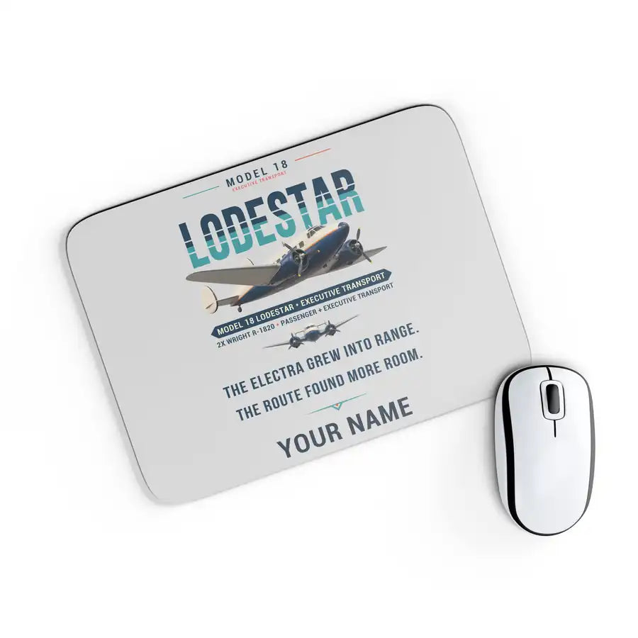 Model 18 Lodestar - Original + Name - Mouse Pad - Light Gray