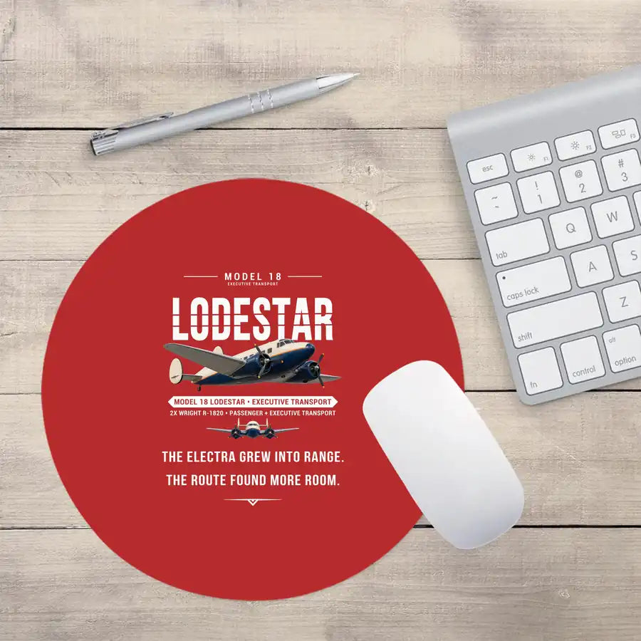 Model 18 Lodestar - Original - Round Mouse Pad - Red