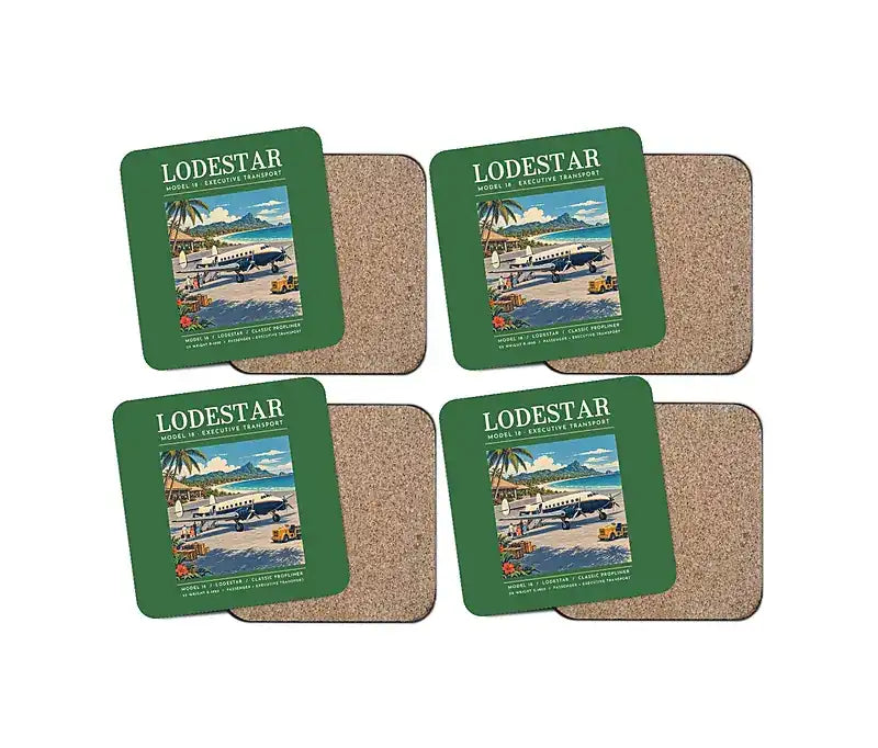 Model 18 Lodestar - Poster - Coaster Set - Green