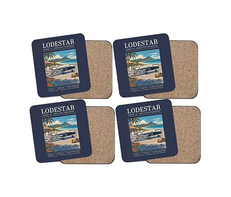 Model 18 Lodestar - Poster - Coaster Set - Navy Blue