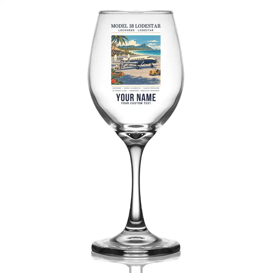 Model 18 Lodestar - Poster + Name - Wine Glass