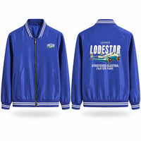 Thumbnail for Model 18 Lodestar Stylish Jackets - Baseball Collar - Cartoon - Royal Blue