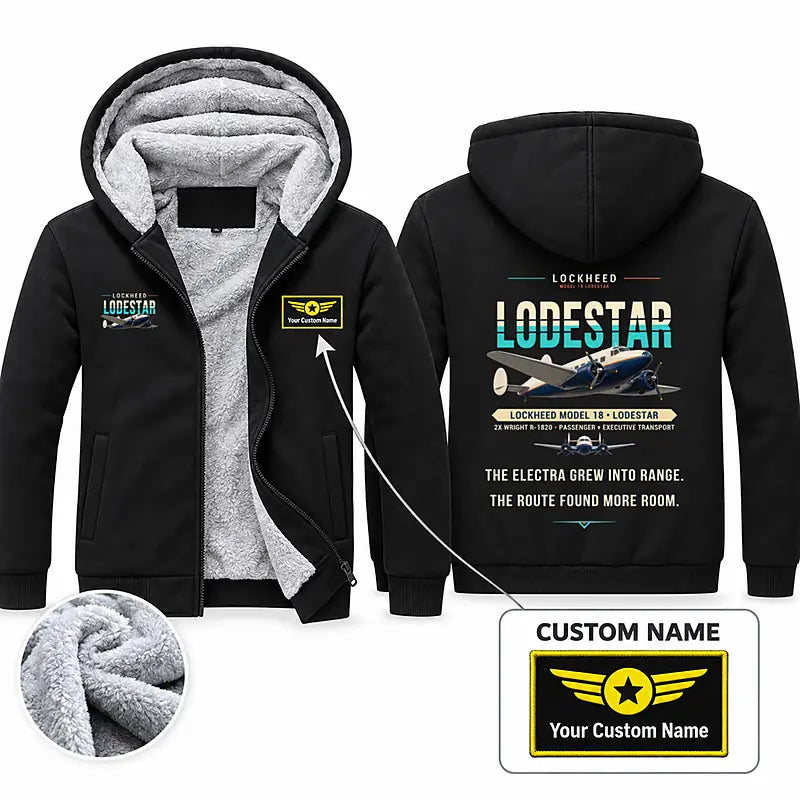 Model 18 Lodestar Zipped Sweatshirts - Original + Name - Black