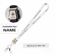Thumbnail for Monaco City Series seat belt lanyard - white with name