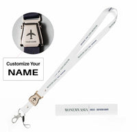 Thumbnail for Monemvasia City Series seat belt lanyard - white with name