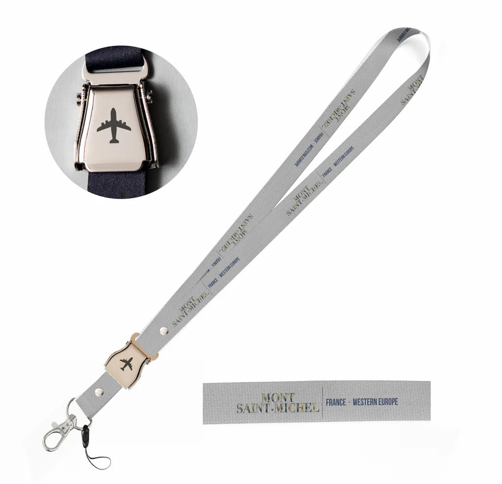 Mont Saint-Michel City Series seat belt lanyard - light gray