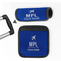 Thumbnail for Montpellier–Méditerranée Airport (MPL) Luggage Handle Covers - Blue + Name