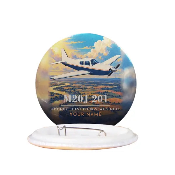 Mooney M20J 201 - 3D + Name - Pin - Full Print