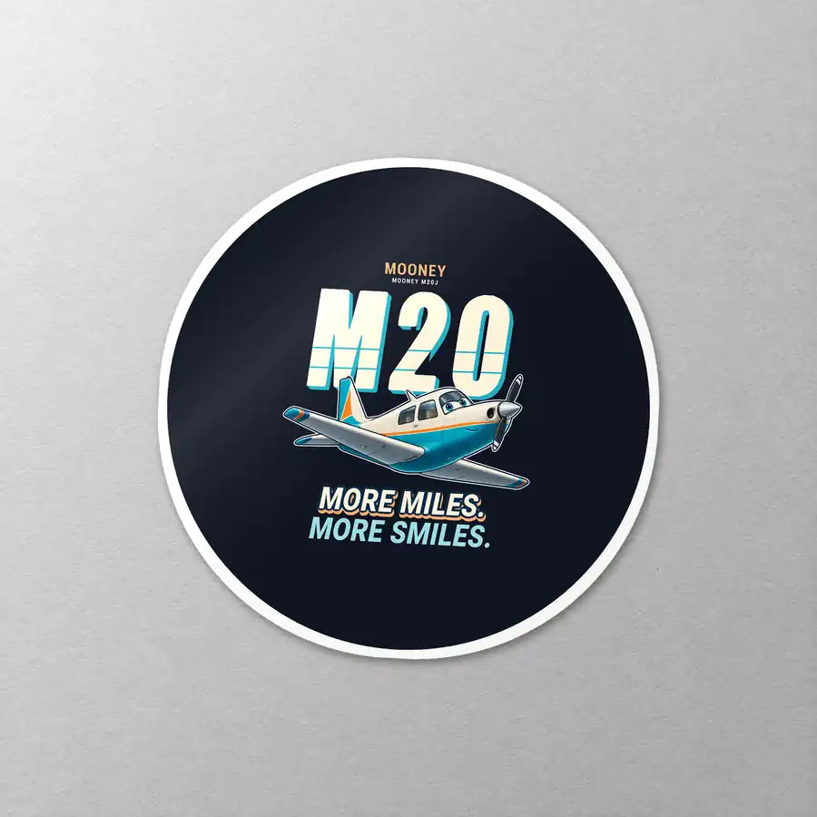 Mooney M20J 201 - Cartoon - Circle Sticker - Close-up