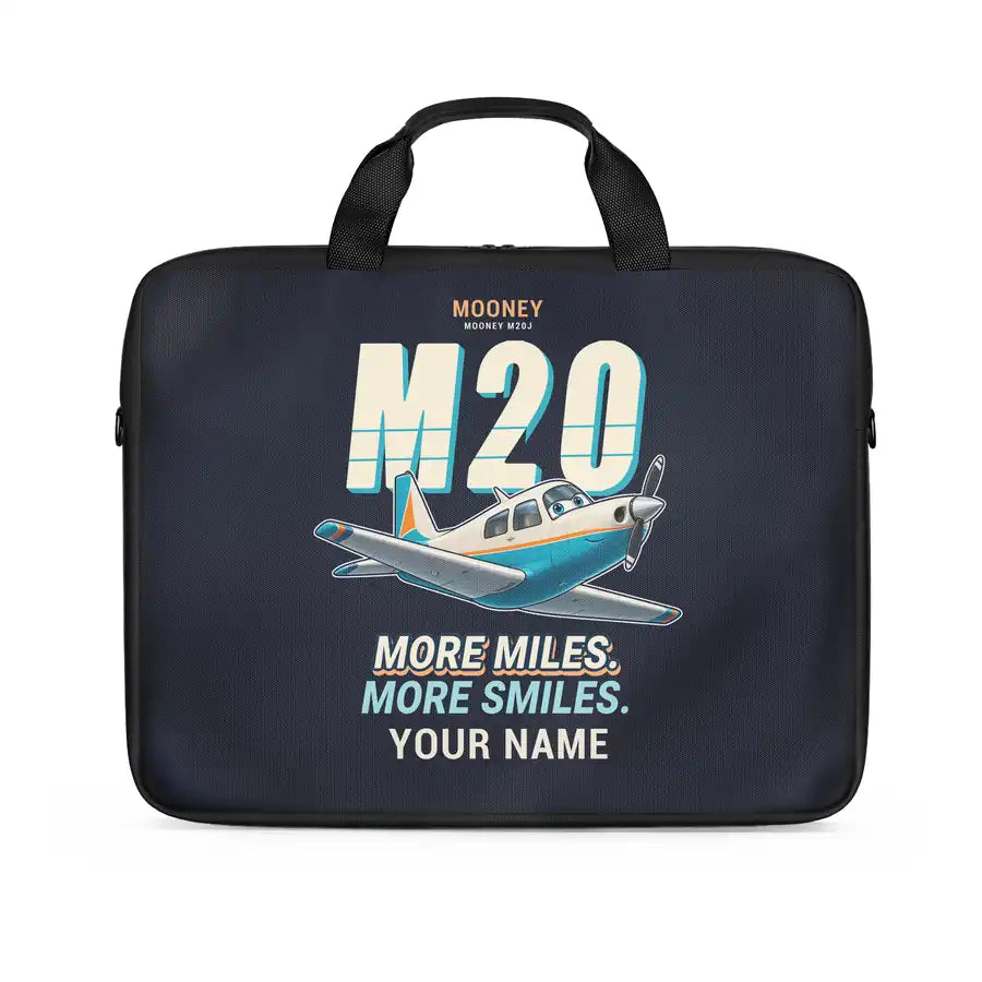 Mooney M20J 201 - Cartoon + Name - Laptop Bag