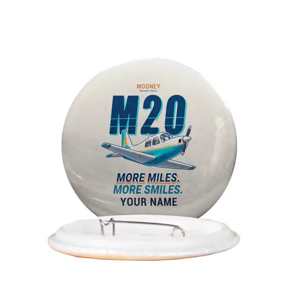 Mooney M20J 201 - Cartoon + Name - Pin - Beige