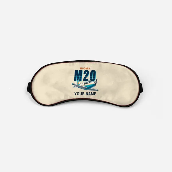 Mooney M20J 201 - Cartoon + Name - Sleep Mask - Beige