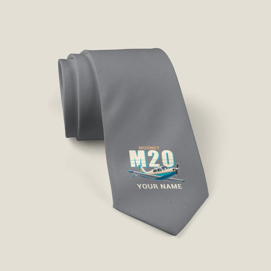 Mooney M20J 201 - Cartoon + Name - Tie - Gray