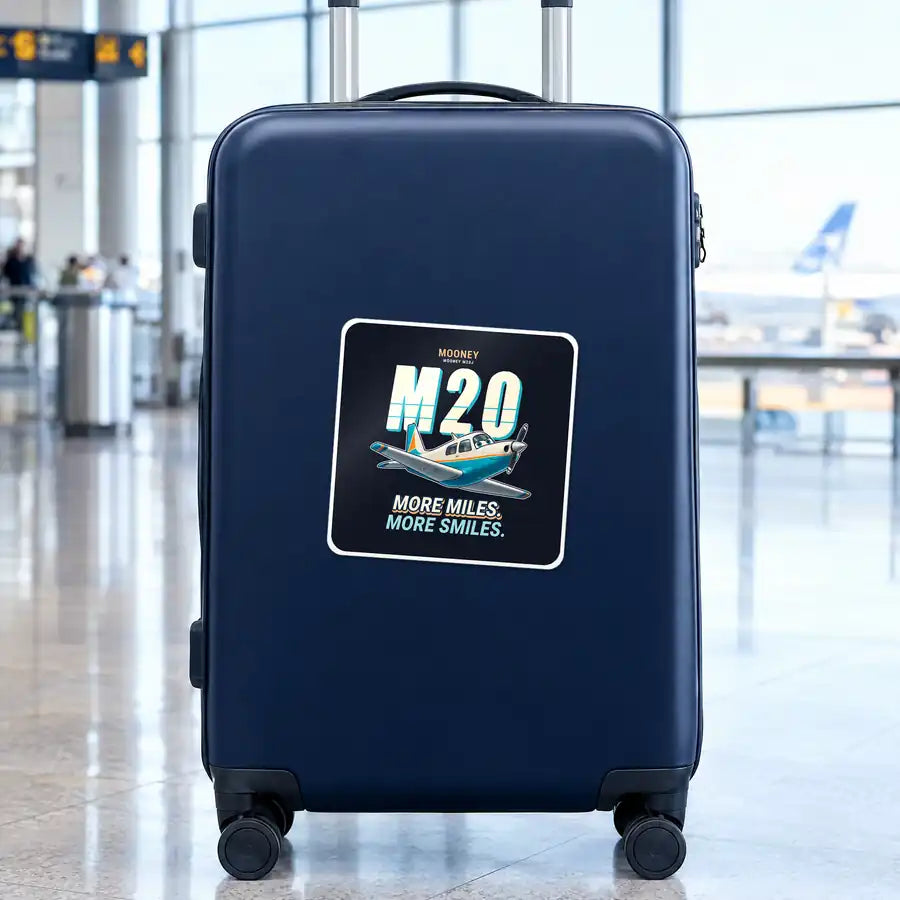 Mooney M20J 201 - Cartoon - Square Sticker - Suitcase