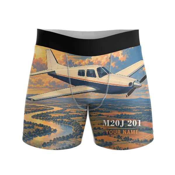 Mooney M20J 201 - Men Boxers - 3D + Name - Full Print