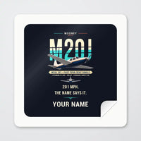 Thumbnail for Mooney M20J 201 - Original + Name - Square Sticker - Peel