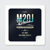 Thumbnail for Mooney M20J 201 - Original - Square Sticker - Peel