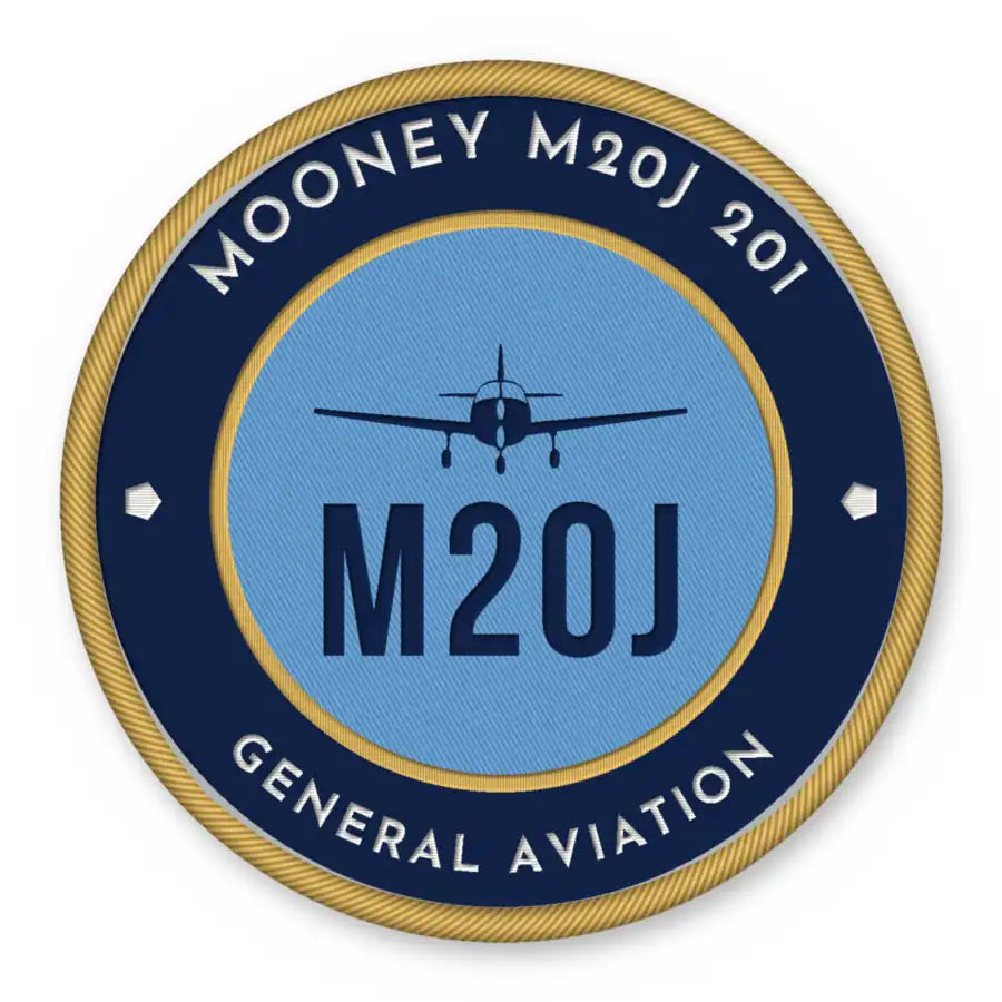 Mooney M20J 201 Patches - Circle - Navy Sky