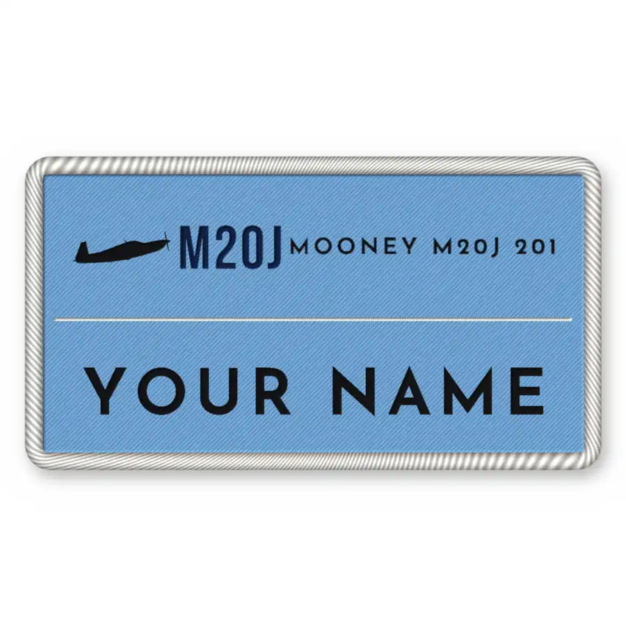 Mooney M20J 201 Patches - Rectangle + Name - Sky Navy