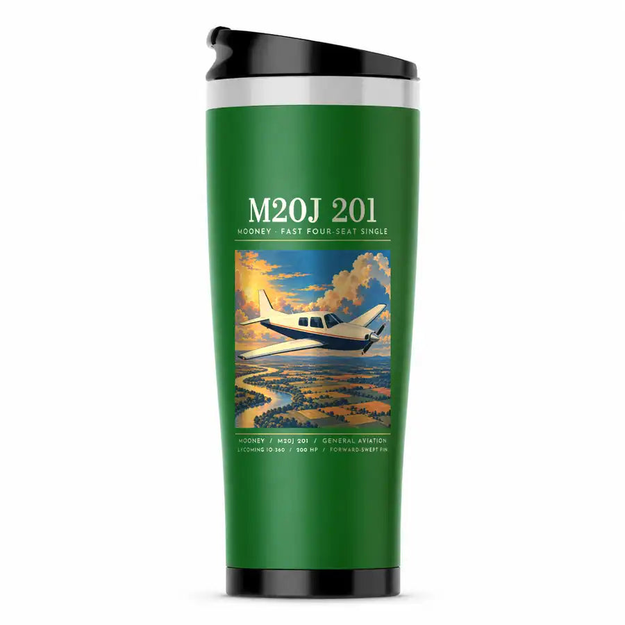 Mooney M20J 201 - Poster - Stainless Steel (No Holder) - Green