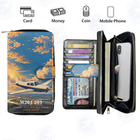 Thumbnail for Mooney M20J 201 Leather Wallets - Zip Long Wallet - 3D + Name