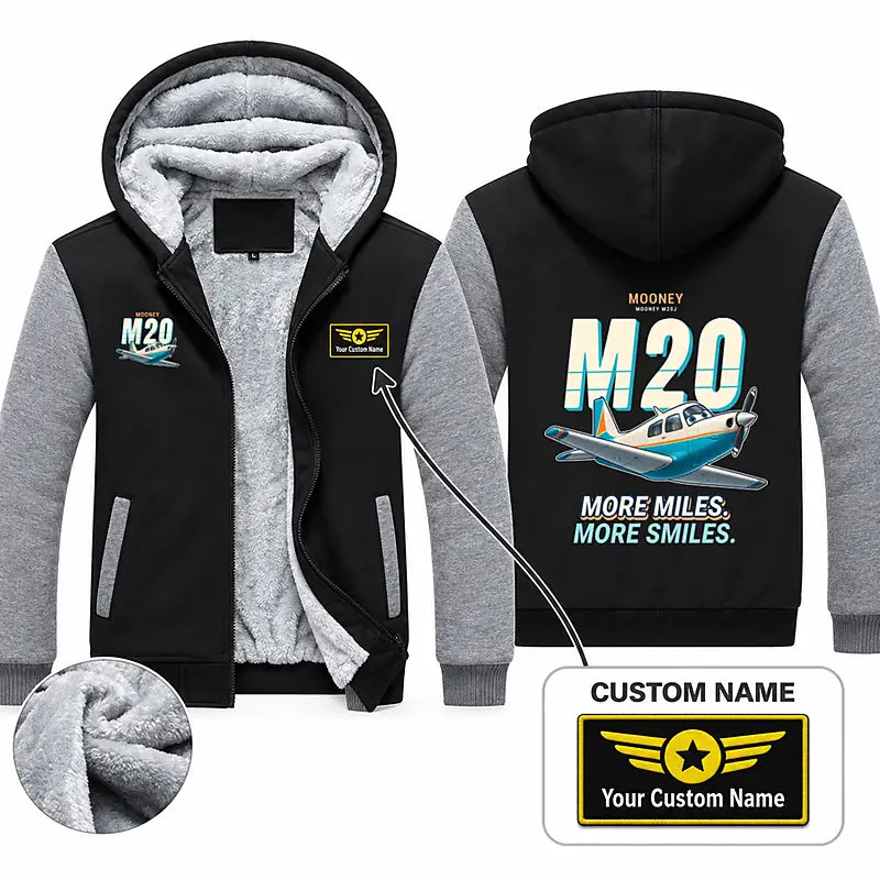 Mooney M20J 201 Zipped Sweatshirts - Cartoon + Name - Black & Gray