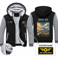 Thumbnail for Mooney M20J 201 Zipped Sweatshirts - Poster + Name - Black & Gray