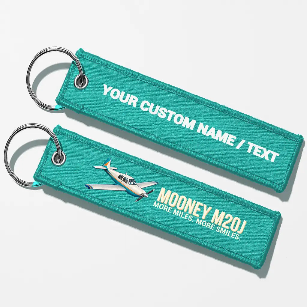 Cartoon Mooney M20J 201 Aviator Key Chains - Turquoise - Personalized