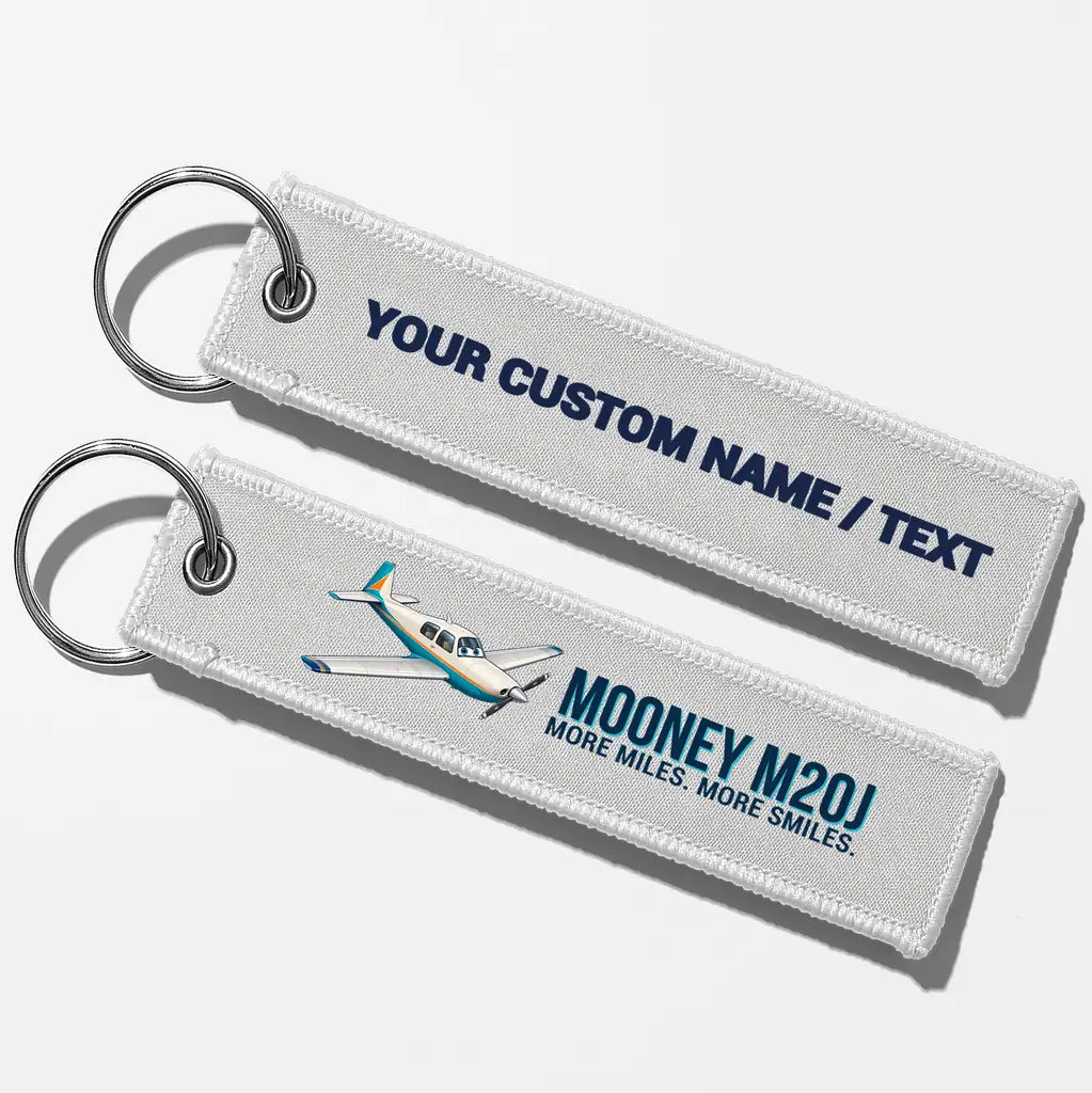 Cartoon Mooney M20J 201 Aviator Key Chains - White - Personalized