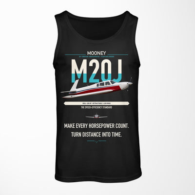 Mooney M20J 201 design on black tank top