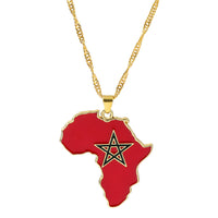Thumbnail for Morocco Map Flag Necklace