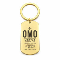 Thumbnail for Mostar International Airport OMO - Key Chain - Original Design - Gold
