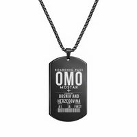 Thumbnail for Mostar International Airport OMO - Necklace - Boarding Pass Style - Black