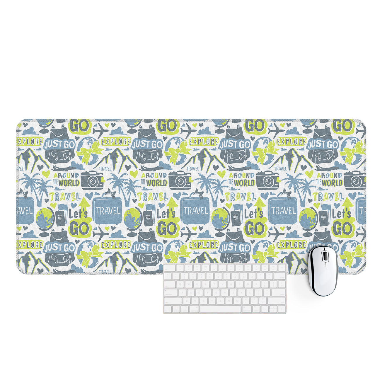 Motivational Travel Badges Designed Desk Mats