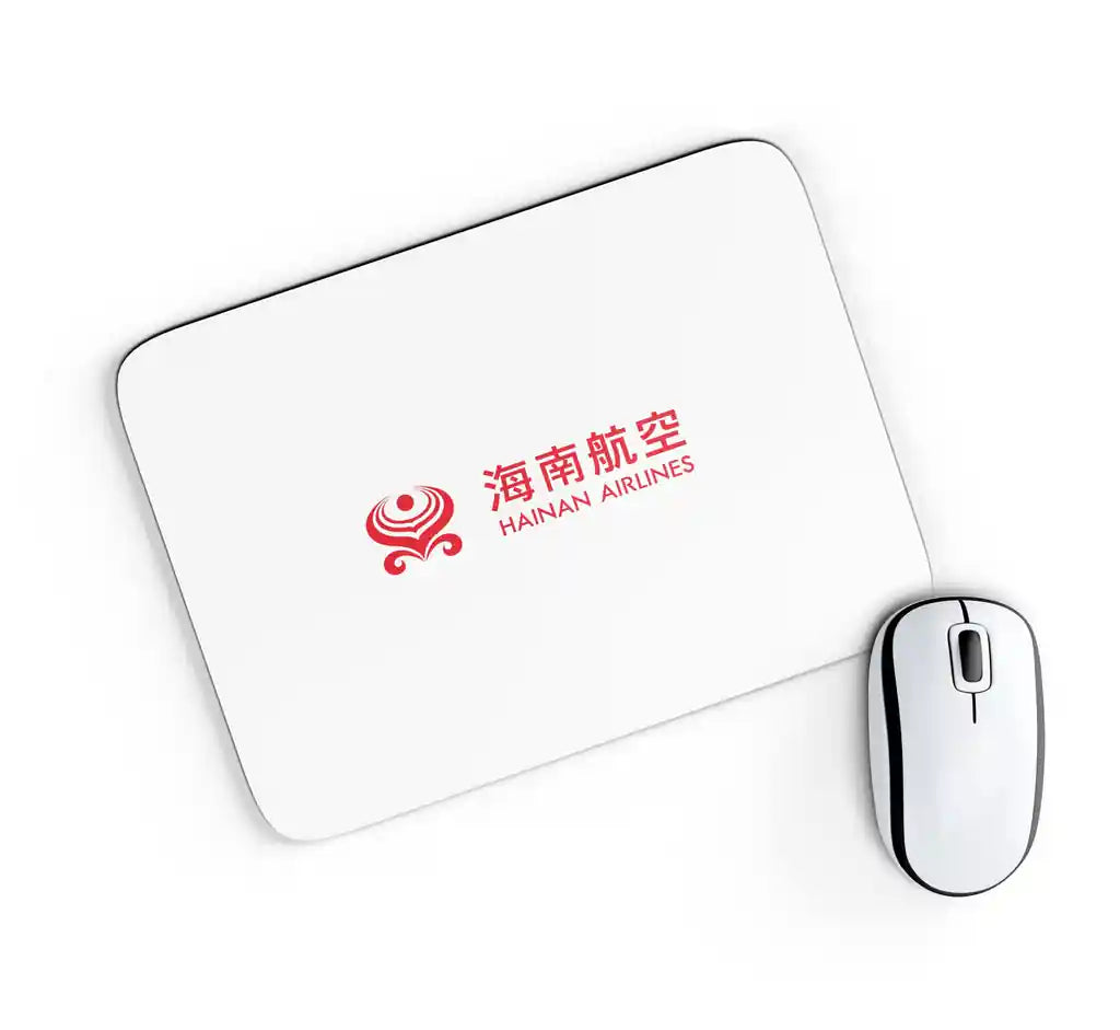 Hainan Airlines design on white rectangle mouse pad