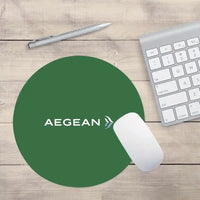 Thumbnail for Aegean Airlines design on green round mouse pad
