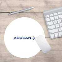 Thumbnail for Aegean Airlines design on white round mouse pad