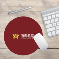 Thumbnail for Hainan Airlines design on dark red round mouse pad