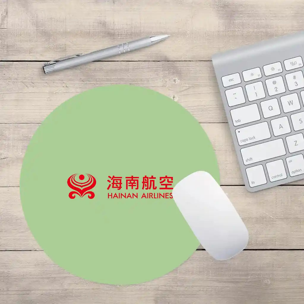 Hainan Airlines design on light green round mouse pad