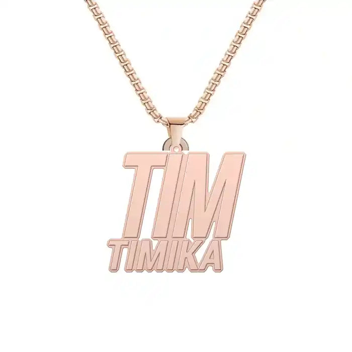 Mozes Kilangin Airport (TIM) Hollow Key Chains & Pins & Necklaces - Necklace - Rose gold