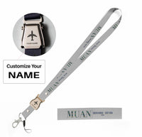 Thumbnail for Muan City Series seat belt lanyard - light gray with name