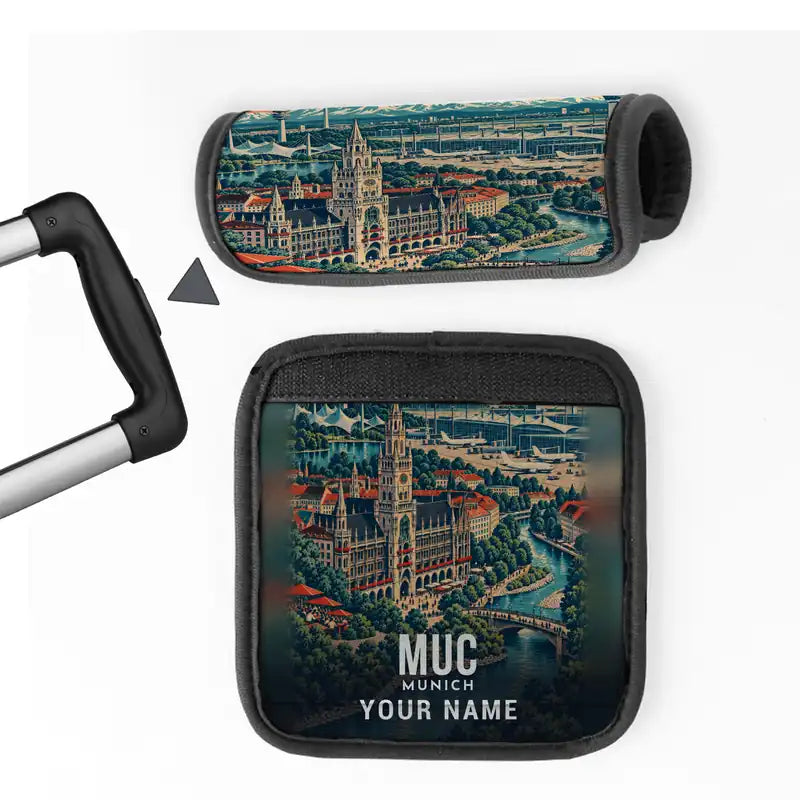 Munich Airport (MUC) Luggage Handle Covers - 3D Full Print + Name